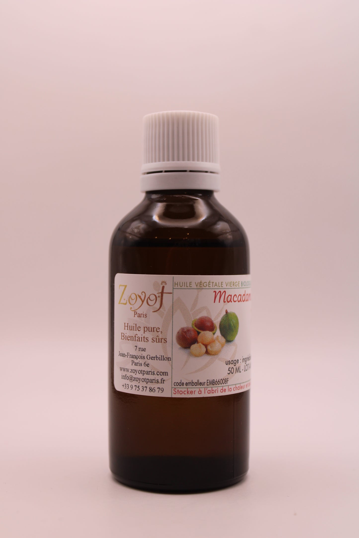 Huile Végétale BIO de Macadamia – 50 ml