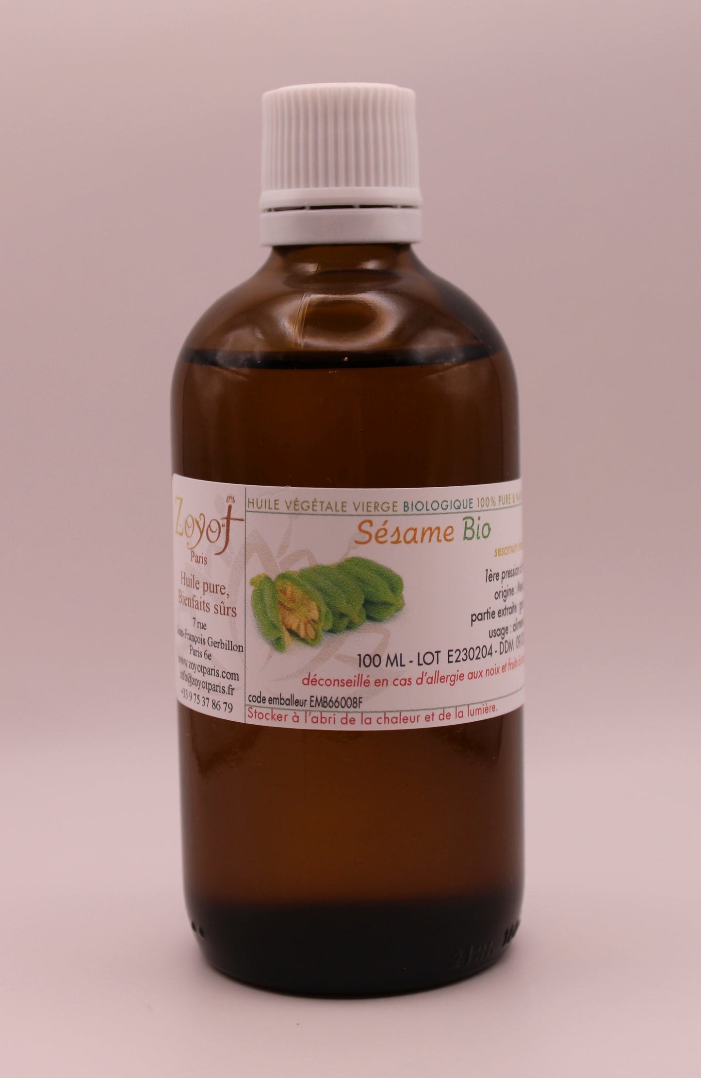 Huile végétale BIO SÉSAME 100ML