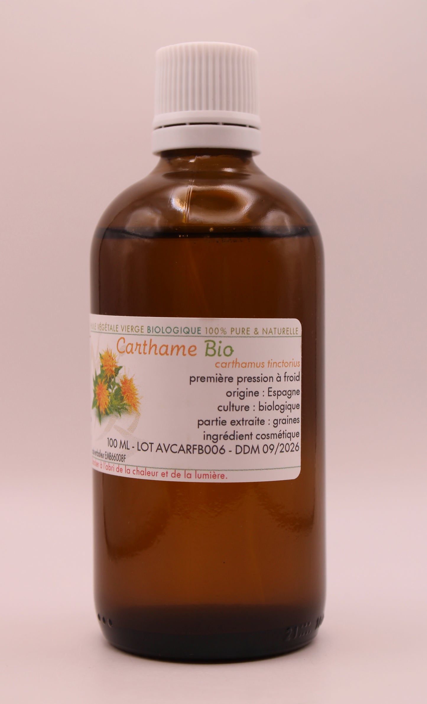Huile Végétale de Carthame – 100 ml